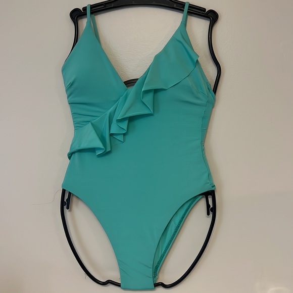 Trina Turk Ruffled High-Leg Cheeky One-Piece SZ 4 - Picture 2 of 7